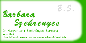 barbara szekrenyes business card