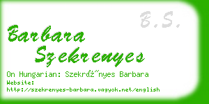 barbara szekrenyes business card